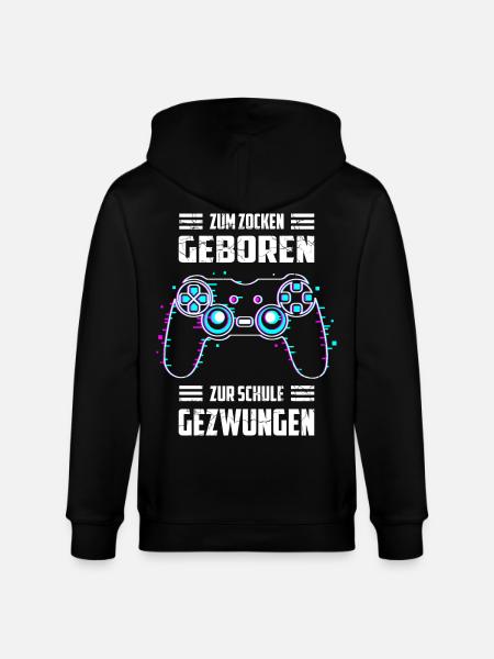 Zum Zocken Geboren, zur Schule Gezwungen - Stanley/Stella Unisex Bio-Kapuzenjacke CULTIVATOR  - Schwarz