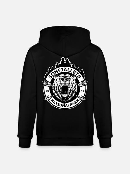 Sonfjalls nationalpark - Stanley/Stella CULTIVATOR  Unisex Organic Hooded Jacket - black