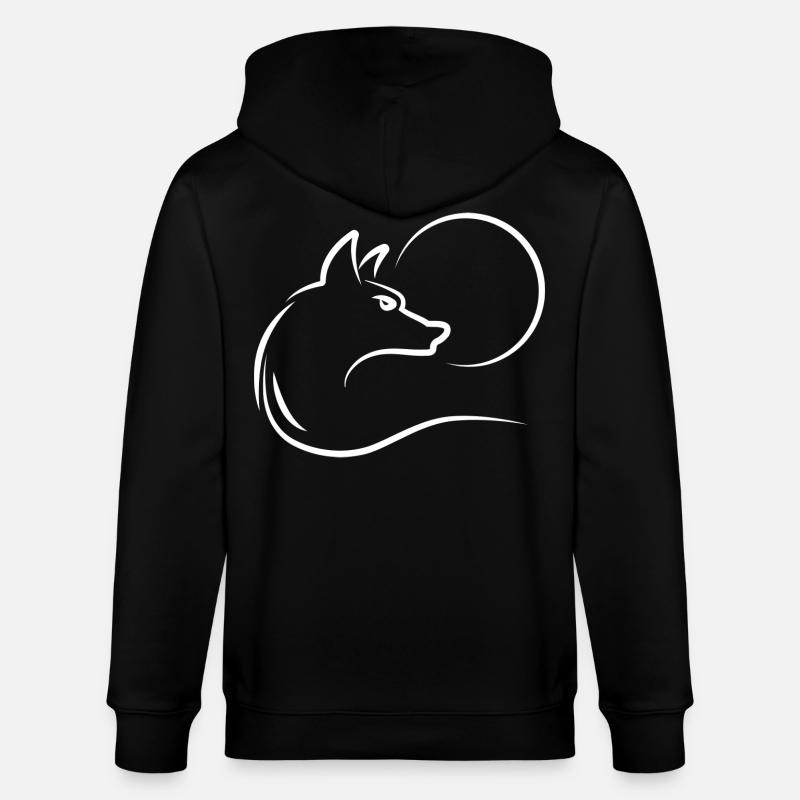 Wolf bei Vollmond - Stanley/Stella Unisex Bio-Kapuzenjacke CULTIVATOR  - Schwarz