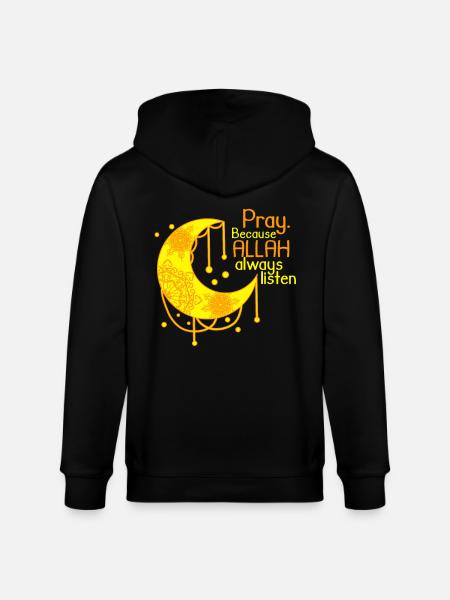 Islam shirt halvmåne siger Allah - Stanley/Stella økologisk unisex-hættejakke CULTIVATOR  - sort