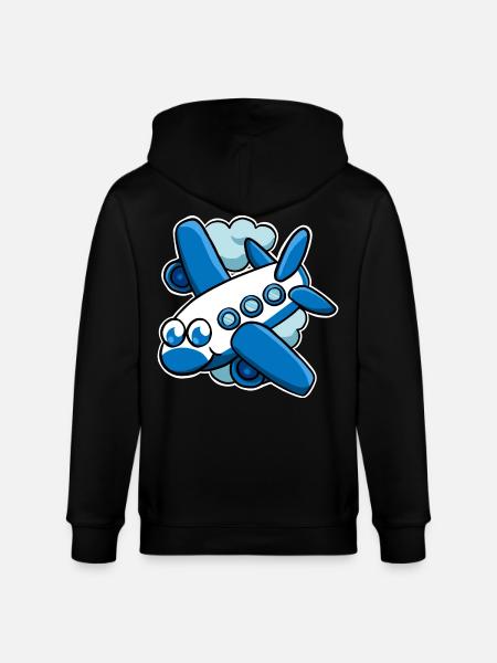 airplane - Stanley/Stella CULTIVATOR Unisex Organic Hooded Jacket - black