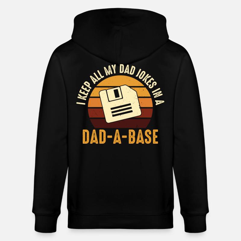 Papa Joke Disquette Rétro Design - Veste à capuche bio CULTIVATOR Stanley/Stella Unisexe - noir