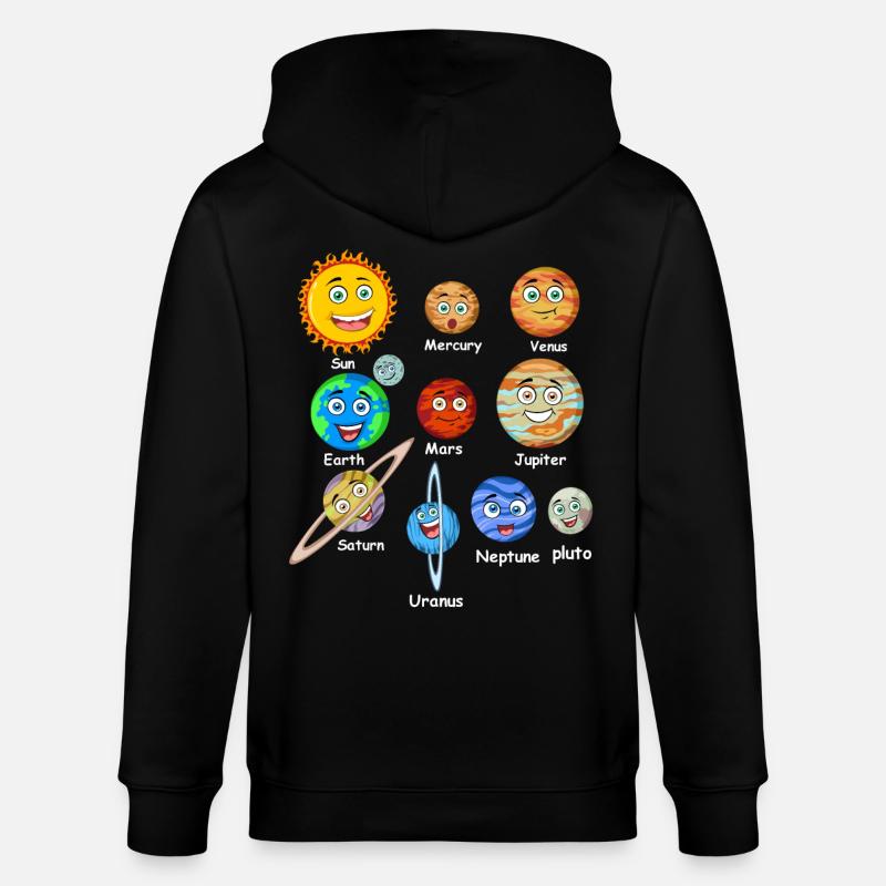 Planètes du système solaire - Veste à capuche bio CULTIVATOR Stanley/Stella Unisexe - noir