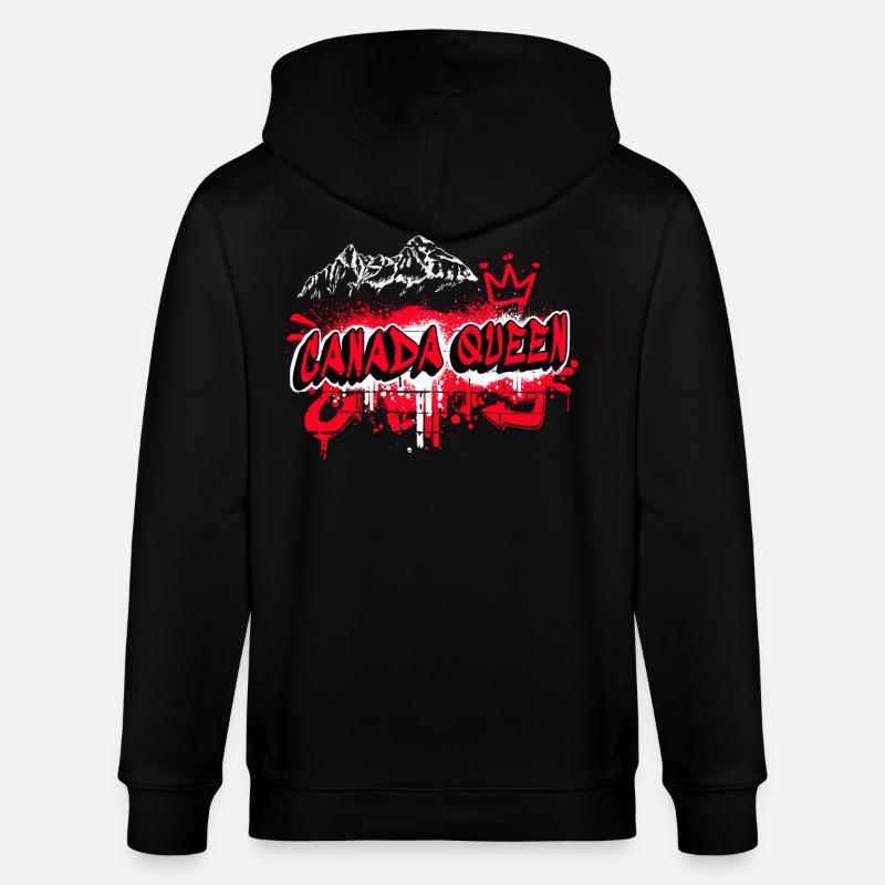 Canada Queen Drapeaux Graffiti Design - Veste à capuche bio CULTIVATOR Stanley/Stella Unisexe - noir