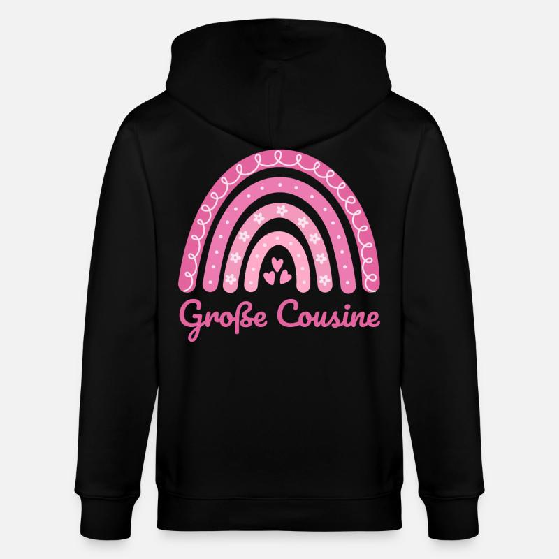 Große Cousine Boho Regenbogen - Stanley/Stella Unisex Bio-Kapuzenjacke CULTIVATOR  - Schwarz