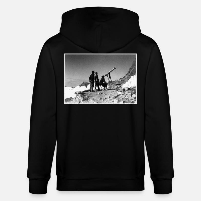 Trois hommes et un télescope - Veste à capuche bio CULTIVATOR Stanley/Stella Unisexe - noir
