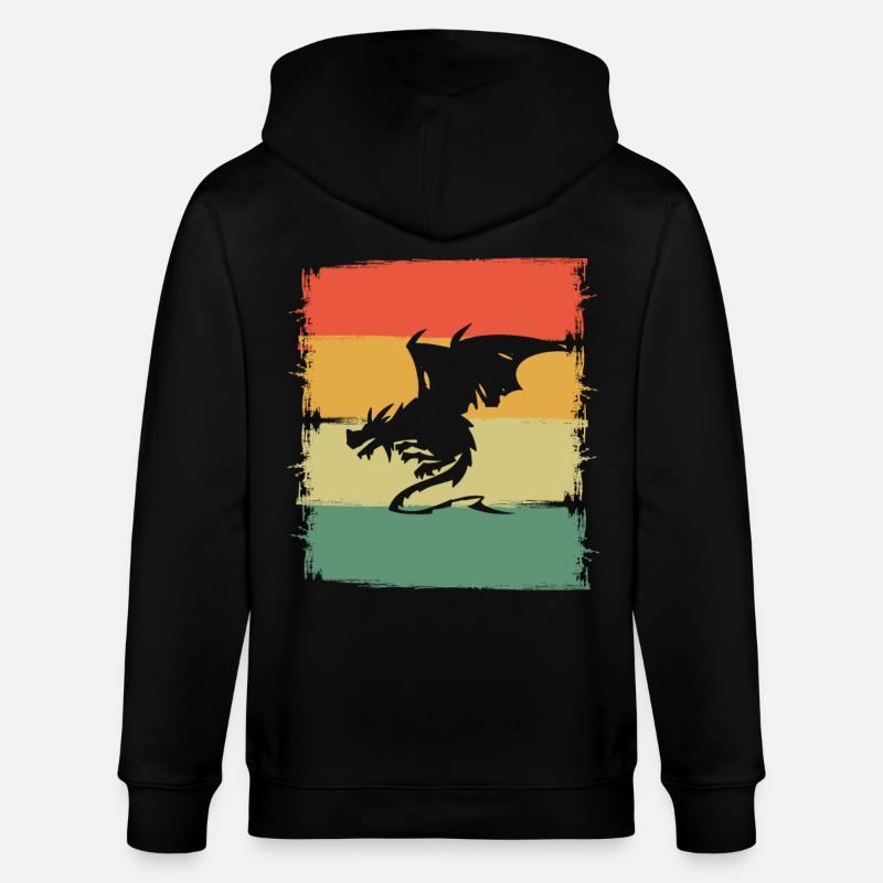 Drache Drachen - Stanley/Stella Unisex Bio-Kapuzenjacke CULTIVATOR  - Schwarz