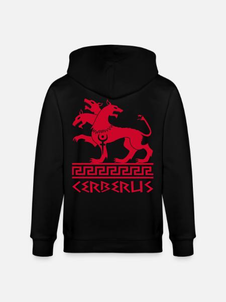Red cerberus dog - Stanley/Stella CULTIVATOR Unisex Organic Hooded Jacket - black
