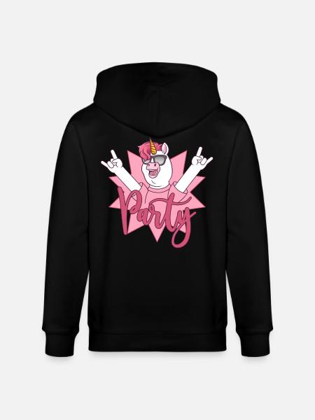 Party Einhorn  - Stanley/Stella Unisex Bio-Kapuzenjacke CULTIVATOR  - Schwarz