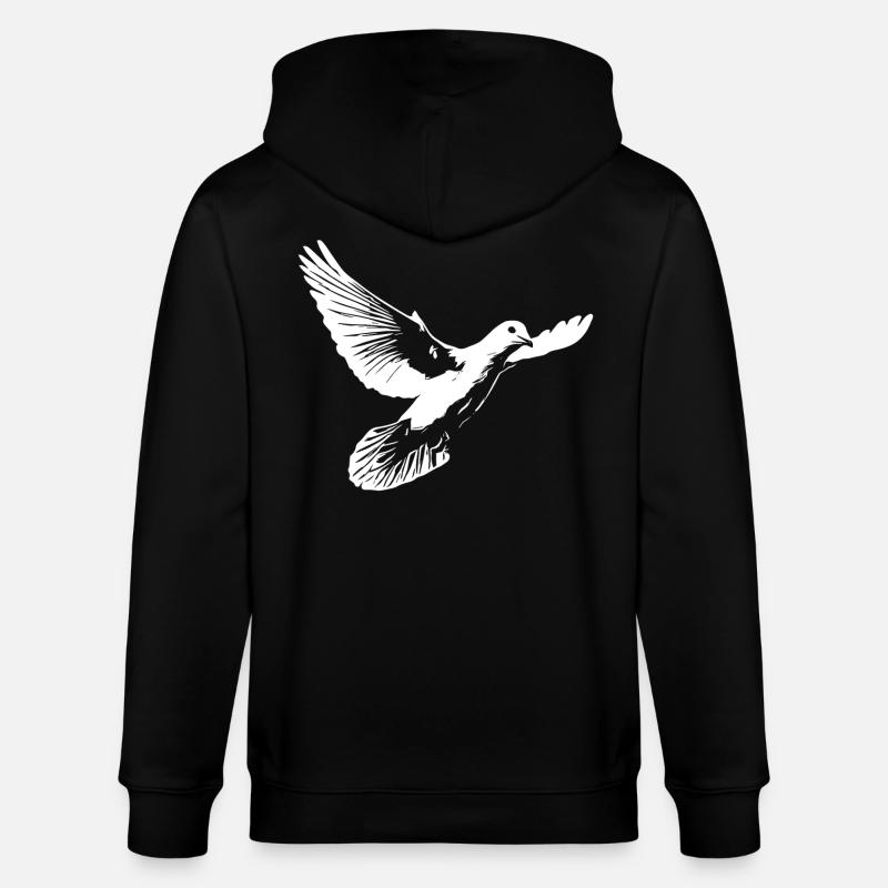 Wunderschöne weisse Taube - Stanley/Stella Unisex Bio-Kapuzenjacke CULTIVATOR  - Schwarz