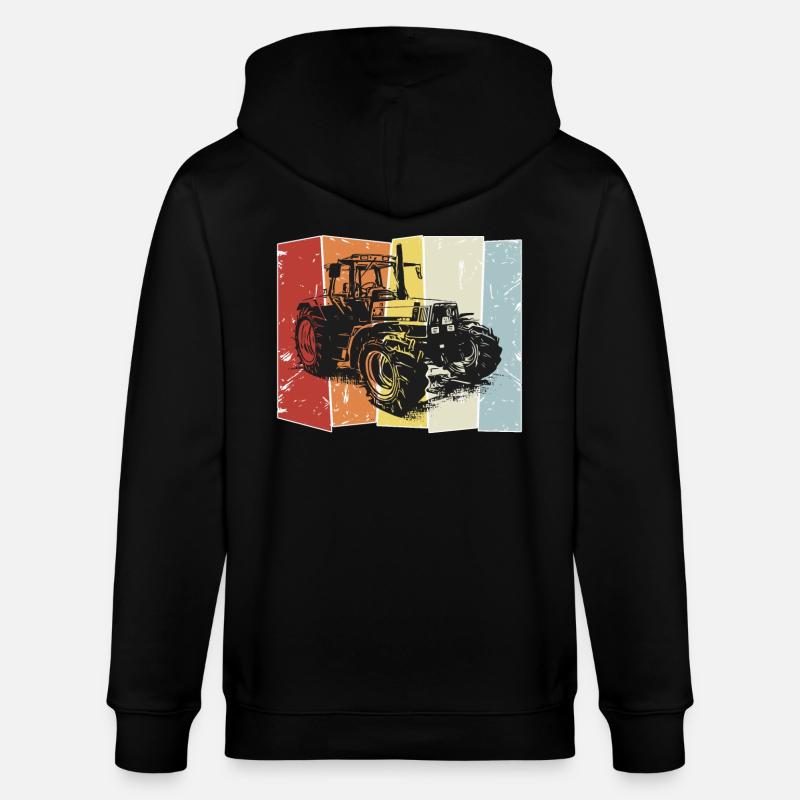 Tracteur Deutz style rétro - Veste à capuche bio CULTIVATOR Stanley/Stella Unisexe - noir
