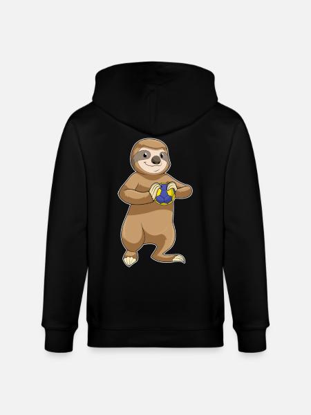 Sloth Handball Player Handball - Stanley/Stella CULTIVATOR Unisex Organic Hooded Jacket - black
