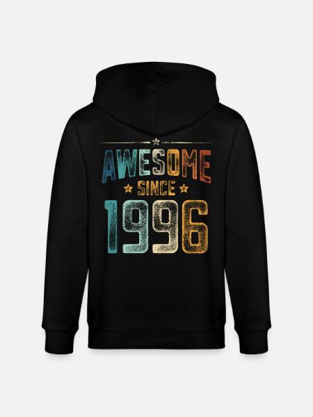 1996 Naissance Année de naissance - Veste à capuche bio CULTIVATOR Stanley/Stella Unisexe - noir