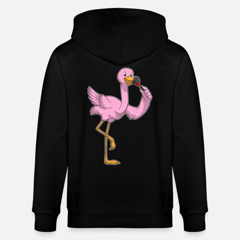 Flamingo mit Lippenstift - Stanley/Stella Unisex Bio-Kapuzenjacke CULTIVATOR - Schwarz