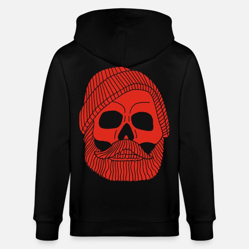 Crâne de marin pêcheur rouge - Veste à capuche bio CULTIVATOR Stanley/Stella Unisexe - noir