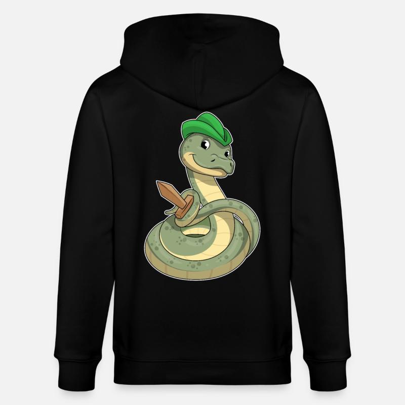 Serpent avec épée - Veste à capuche bio CULTIVATOR Stanley/Stella Unisexe - noir