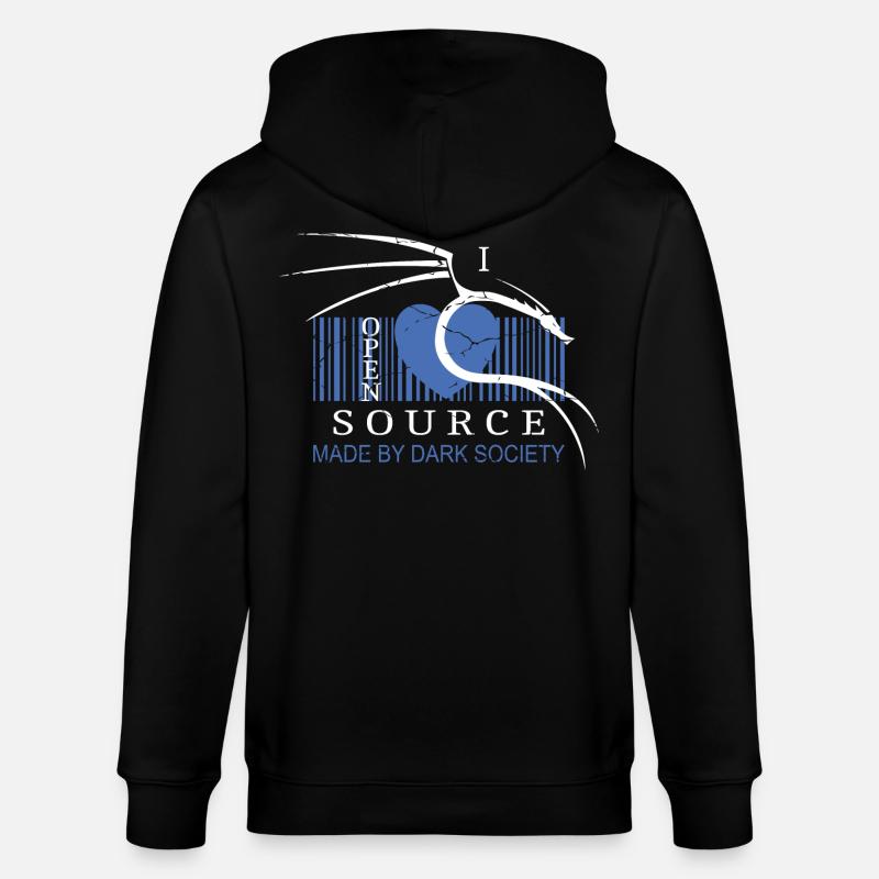 I Love Open Source Software - Stanley/Stella CULTIVATOR  Unisex Organic Hooded Jacket - black