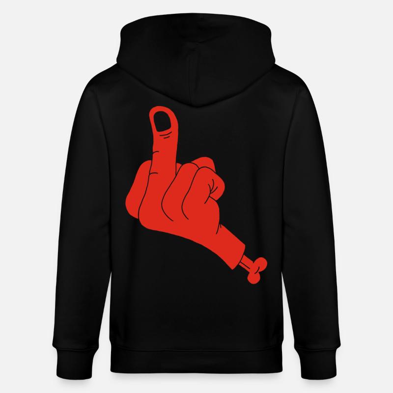Main coupée et vulgarité (rouge) - Veste à capuche bio CULTIVATOR Stanley/Stella Unisexe - noir