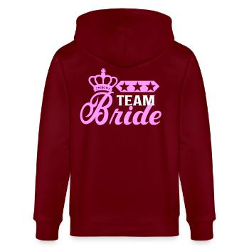 Bachelorette Team Bride Wedding bachelorette party - Stanley/Stella Unisex Bio-Kapuzenjacke CULTIVATOR  - Burgunderrot - Hinten - Anna (173cm)