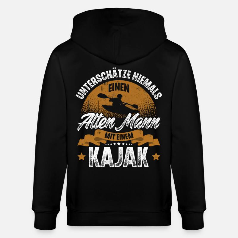 Kajak Kajakfahrer Kajaker - Stanley/Stella Unisex Bio-Kapuzenjacke CULTIVATOR  - Schwarz