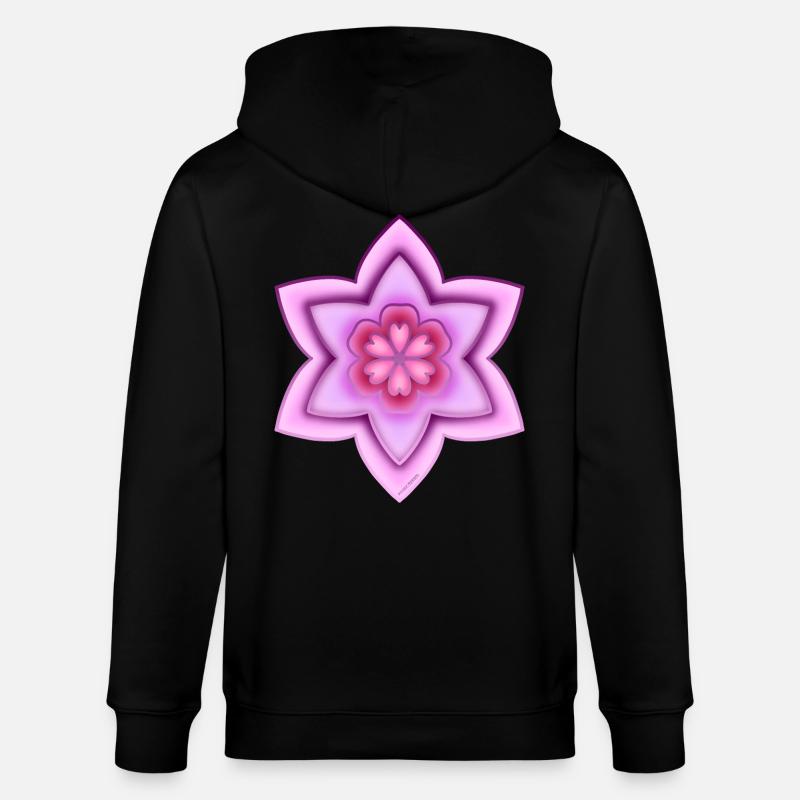 Bunte Kirschblüte! Von Pousse2Bambou ! - Stanley/Stella Unisex Bio-Kapuzenjacke CULTIVATOR  - Schwarz