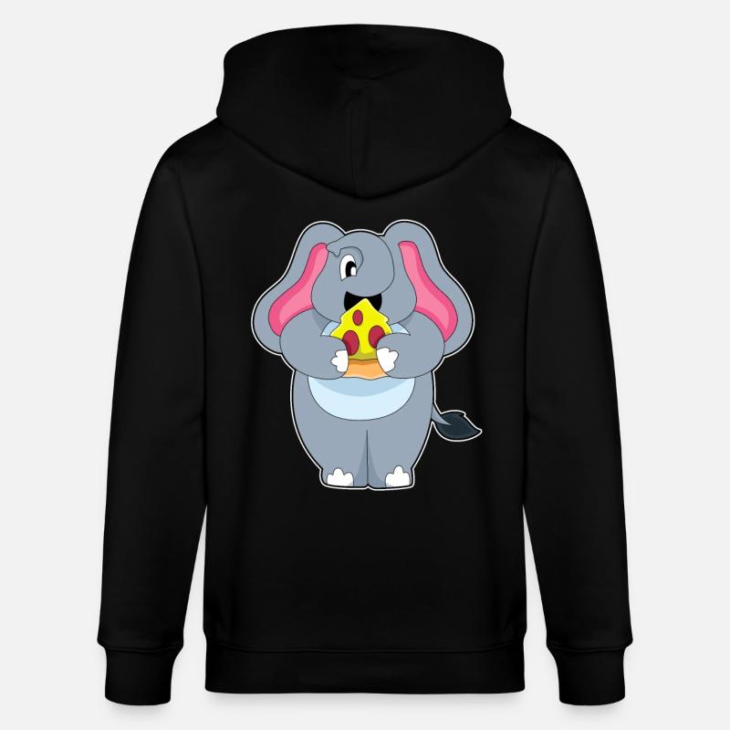 Pizza éléphant - Veste à capuche bio CULTIVATOR Stanley/Stella Unisexe - noir