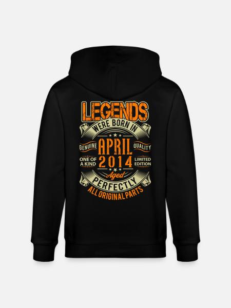 2014 April Birthday Legend - Stanley/Stella CULTIVATOR Unisex Organic Hooded Jacket - black