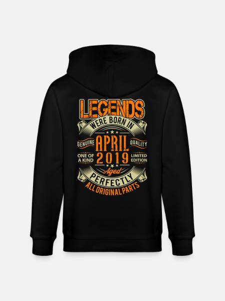 2019 April Birthday Legend - Stanley/Stella CULTIVATOR Unisex Organic Hooded Jacket - black