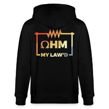 Lustiges Ohmsches Gesetz - Stanley/Stella Unisex Bio-Kapuzenjacke CULTIVATOR  - Schwarz - Hinten - Anna (173cm)