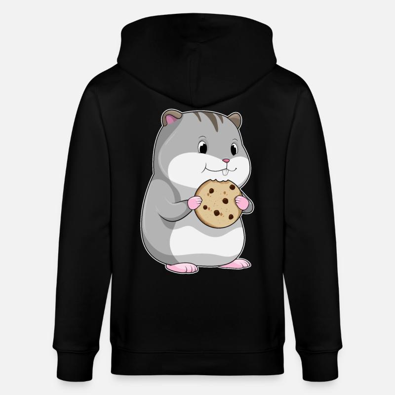Hamster avec biscuit - Veste à capuche bio CULTIVATOR Stanley/Stella Unisexe - noir