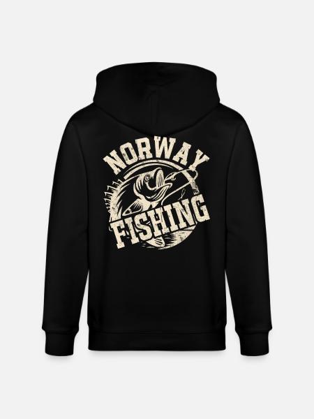 Norway Fishing Angler Fishing - Stanley/Stella CULTIVATOR Unisex Organic Hooded Jacket - black