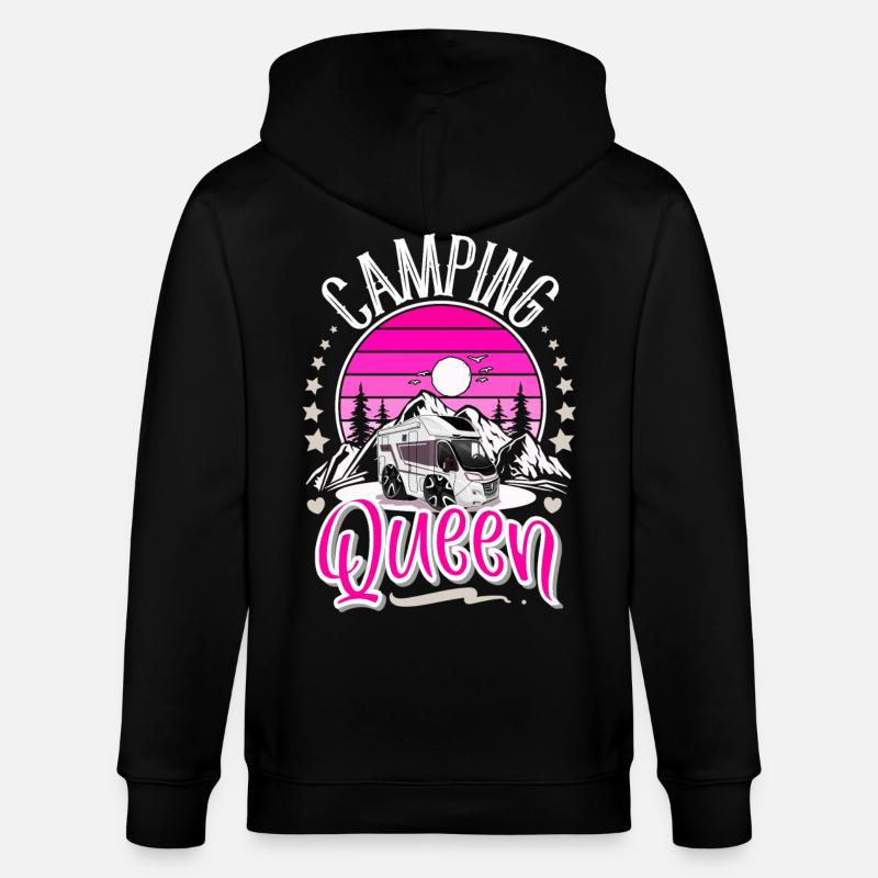 Camping Queen Camper Camping Grand-mère - Veste à capuche bio CULTIVATOR Stanley/Stella Unisexe - noir