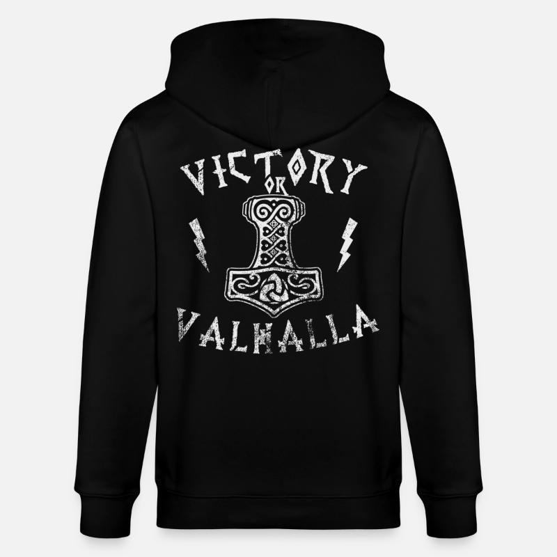 Victory or Valhalla - Stanley/Stella Unisex Bio-Kapuzenjacke CULTIVATOR  - Schwarz