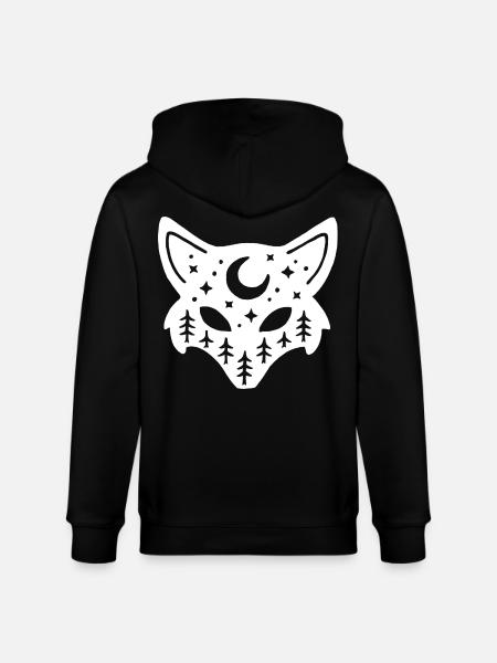 White fox totem of nature - Stanley/Stella CULTIVATOR Unisex Organic Hooded Jacket - black