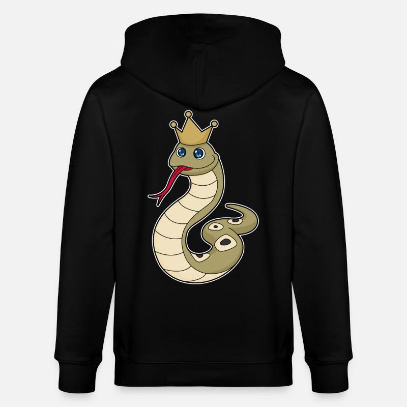 Serpent comme roi avec couronne - Veste à capuche bio CULTIVATOR Stanley/Stella Unisexe - noir