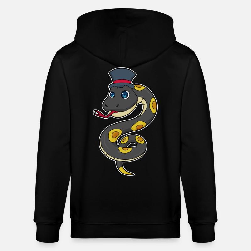 Schlange mit Hut - Stanley/Stella Unisex Bio-Kapuzenjacke CULTIVATOR  - Schwarz