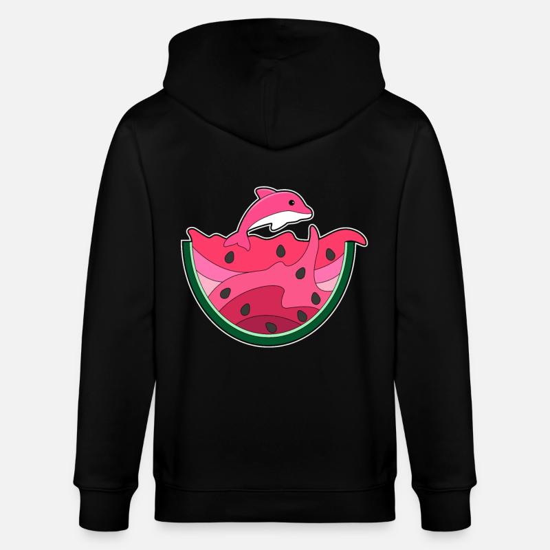 Pastèque dauphin-eau - Veste à capuche bio CULTIVATOR Stanley/Stella Unisexe - noir