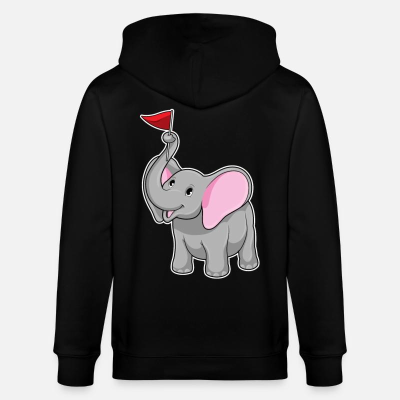Éléphant avec drapeau - Veste à capuche bio CULTIVATOR Stanley/Stella Unisexe - noir