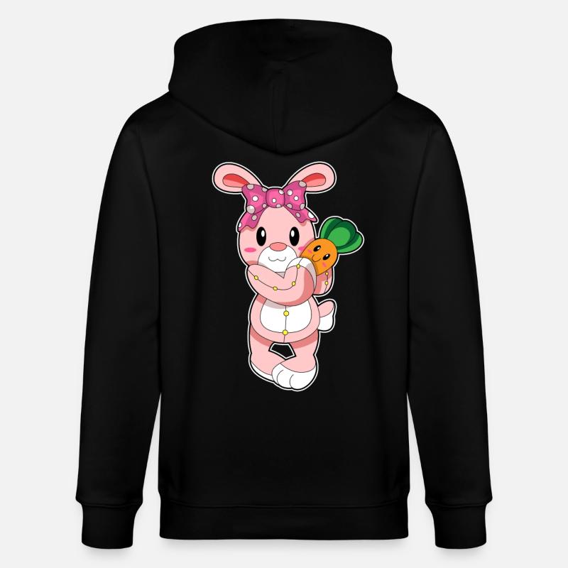 Le lapin comme jouet - Veste à capuche bio CULTIVATOR Stanley/Stella Unisexe - noir