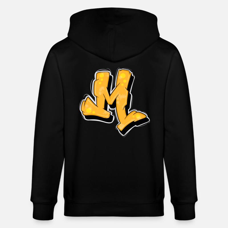 Gelbe Graffiti Initialen Logo. - Stanley/Stella Unisex Bio-Kapuzenjacke CULTIVATOR  - Schwarz