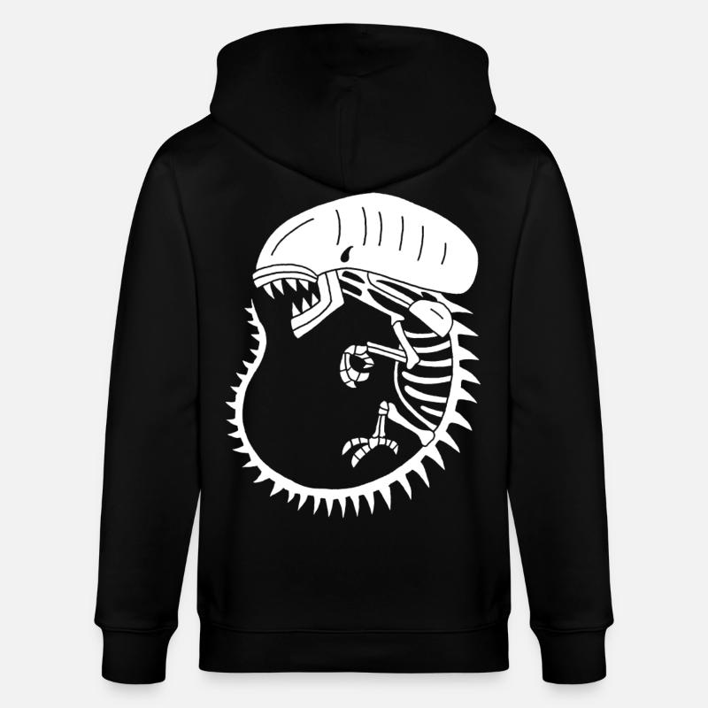 Squelette de monstre extraterrestre blanc - Veste à capuche bio CULTIVATOR Stanley/Stella Unisexe - noir
