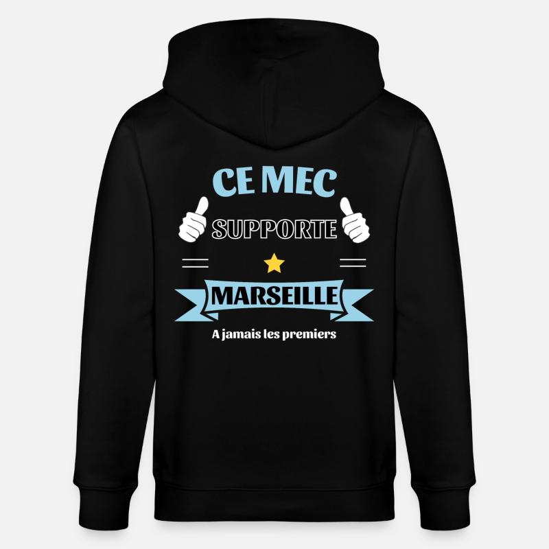 Ce mec supporte Marseille - Veste à capuche bio CULTIVATOR Stanley/Stella Unisexe - noir