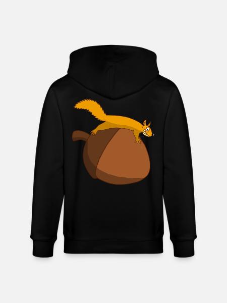 The squirrel against the glans - Stanley/Stella CULTIVATOR Unisex Organic Hooded Jacket - black
