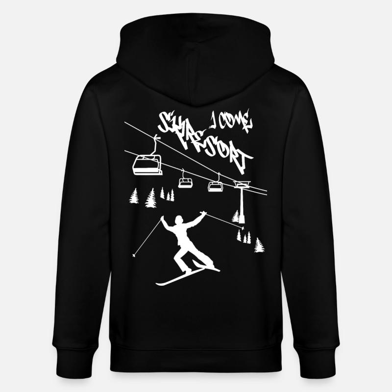 Station de ski Je viens ! - Veste à capuche bio CULTIVATOR Stanley/Stella Unisexe - noir