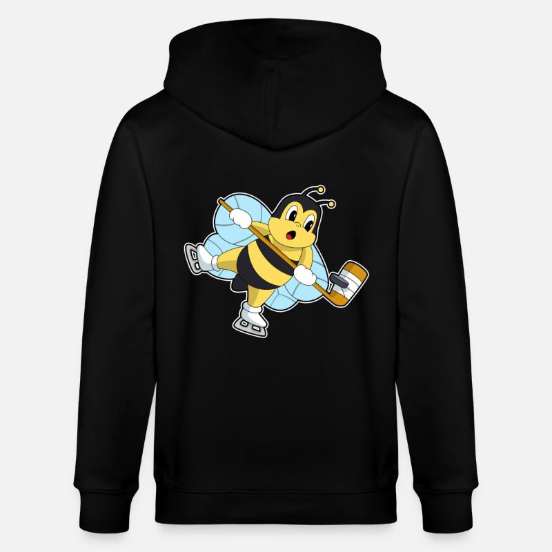 Biene Eishockey Eishockeyschläger - Stanley/Stella Unisex Bio-Kapuzenjacke CULTIVATOR  - Schwarz