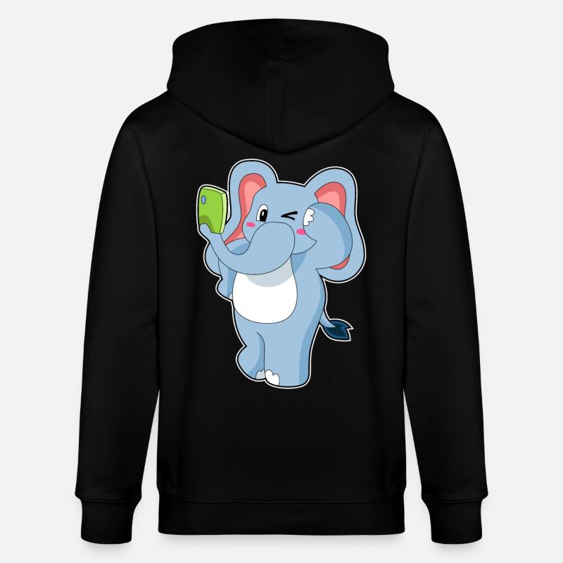 Elefant Handy - Stanley/Stella Unisex Bio-Kapuzenjacke CULTIVATOR  - Schwarz