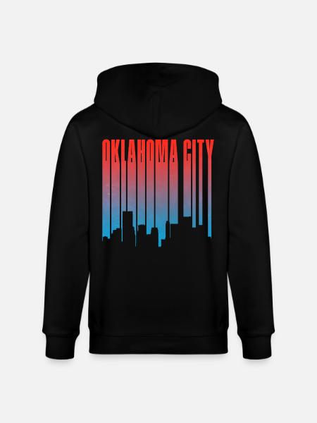 Oklahoma City Skyline Gradient - Stanley/Stella CULTIVATOR Unisex Organic Hooded Jacket - black
