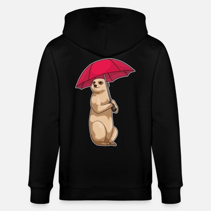 Erdmännchen Regenschirm - Stanley/Stella Unisex Bio-Kapuzenjacke CULTIVATOR - Schwarz