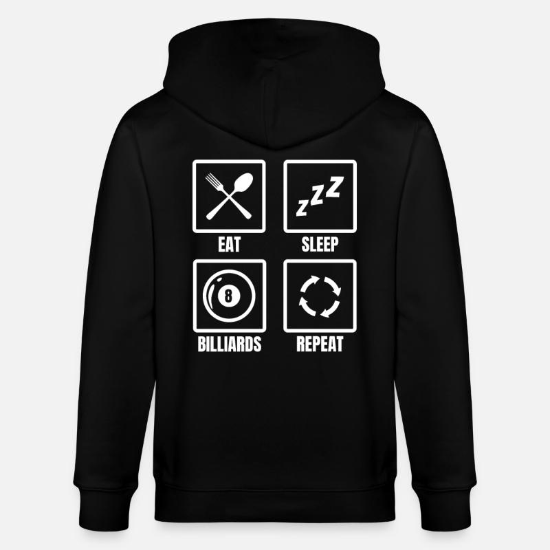 Manger Sleep Billard Répéter - Veste à capuche bio CULTIVATOR Stanley/Stella Unisexe - noir