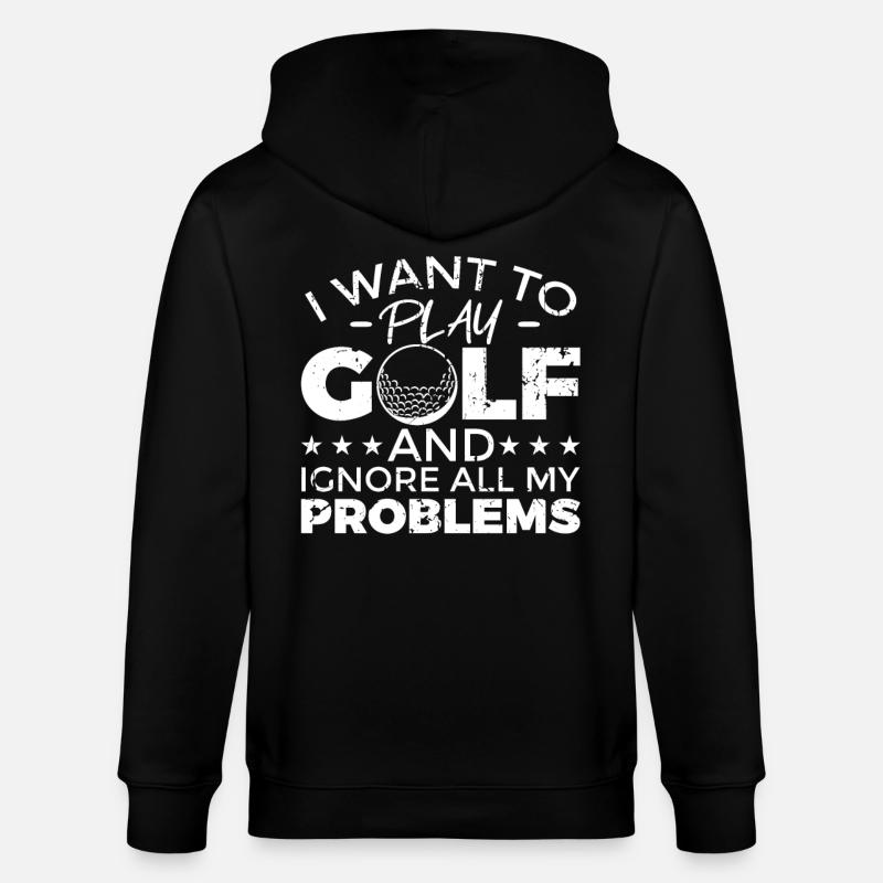 Cooler Golf Spruch - Stanley/Stella Unisex Bio-Kapuzenjacke CULTIVATOR  - Schwarz